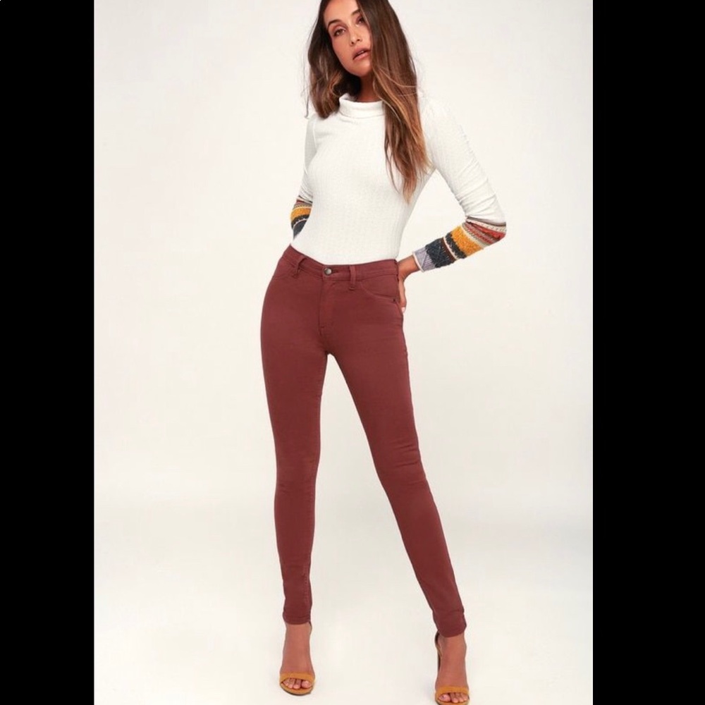 Hot Express Red Wine skinny legs jean pants 👖🔥